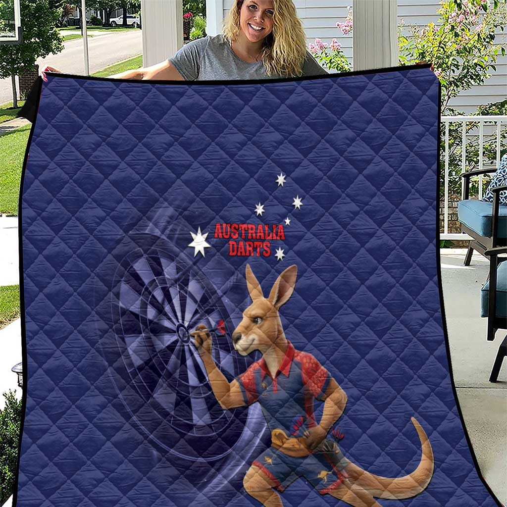 Australia Kangaroo Mascot Darts Quilt Blue Edition