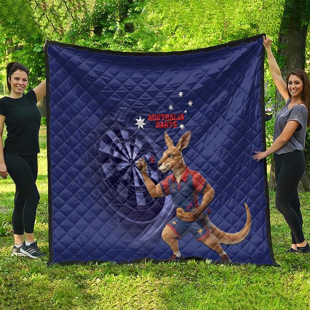 Australia Kangaroo Mascot Darts Quilt Blue Edition
