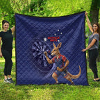 Australia Kangaroo Mascot Darts Quilt Blue Edition