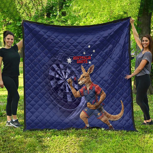 Australia Kangaroo Mascot Darts Quilt Blue Edition