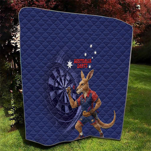 Australia Kangaroo Mascot Darts Quilt Blue Edition