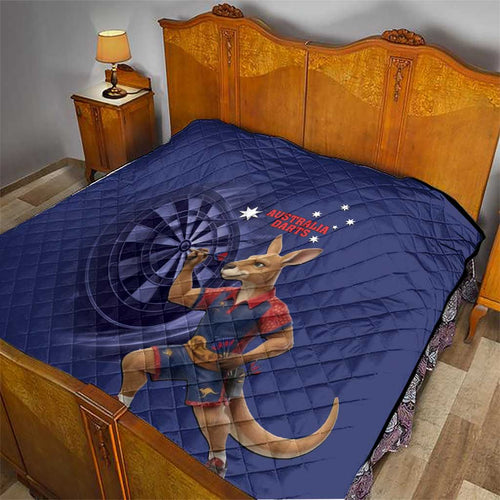 Australia Kangaroo Mascot Darts Quilt Blue Edition