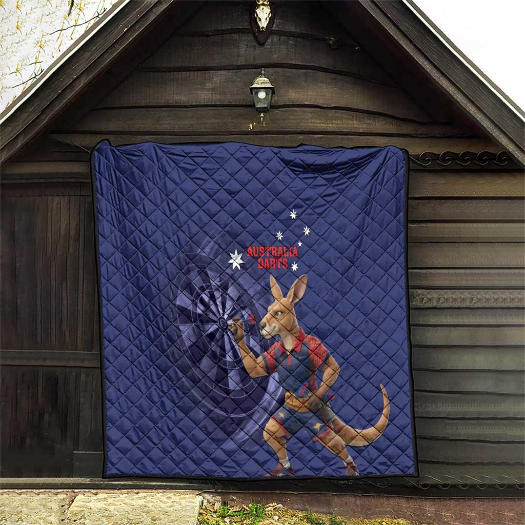 Australia Kangaroo Mascot Darts Quilt Blue Edition