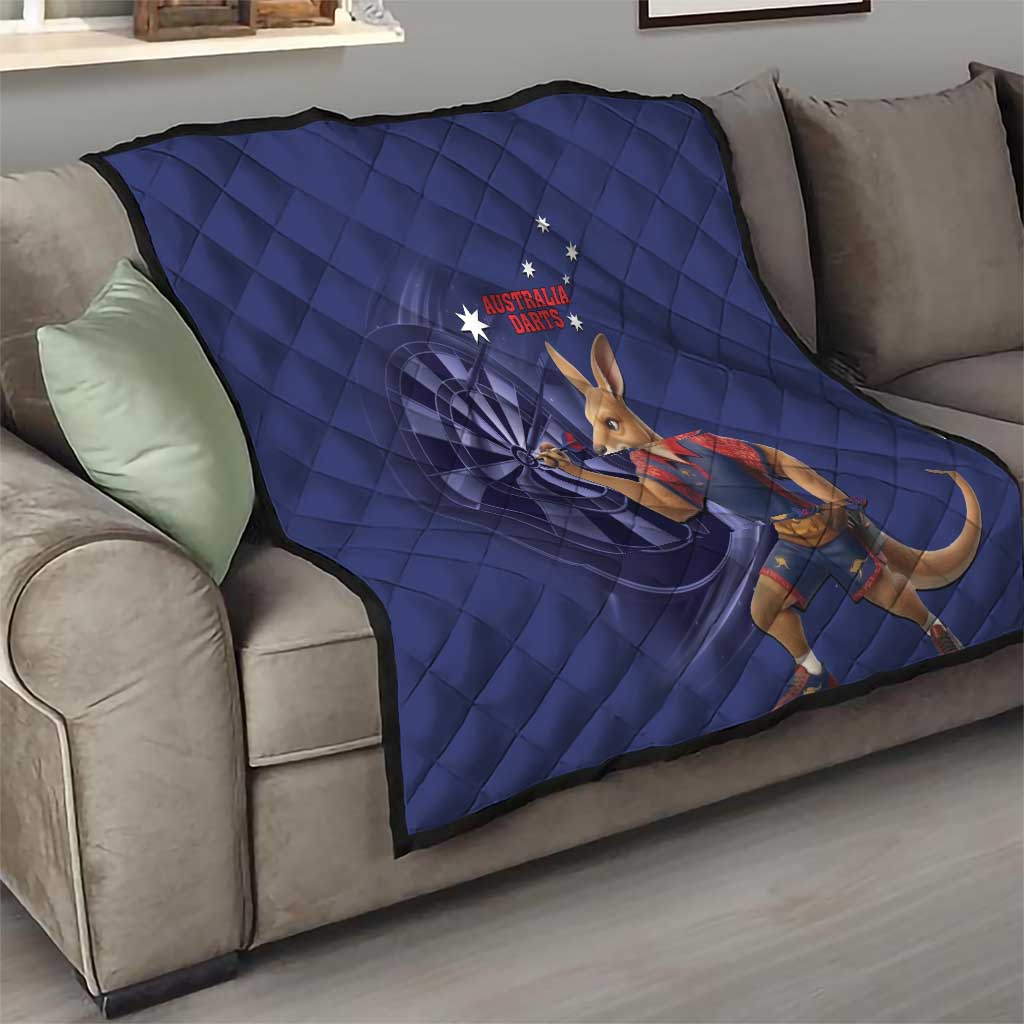 Australia Kangaroo Mascot Darts Quilt Blue Edition