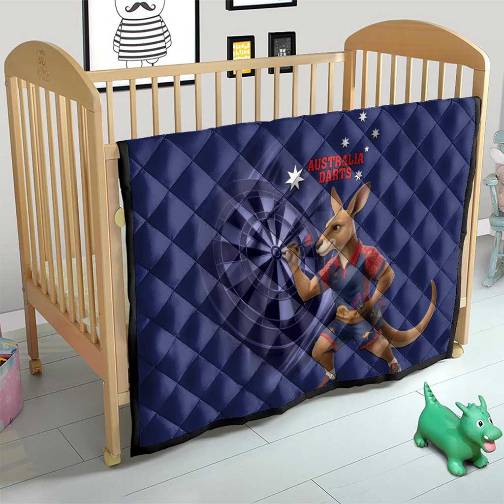 Australia Kangaroo Mascot Darts Quilt Blue Edition