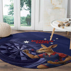 Australia Kangaroo Mascot Darts Round Carpet Blue Edition