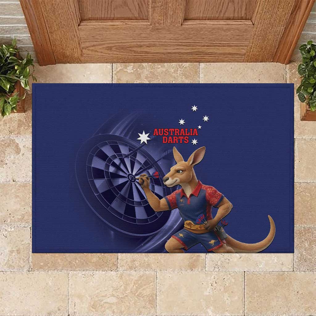 Australia Kangaroo Mascot Darts Rubber Doormat Blue Edition