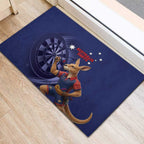 Australia Kangaroo Mascot Darts Rubber Doormat Blue Edition