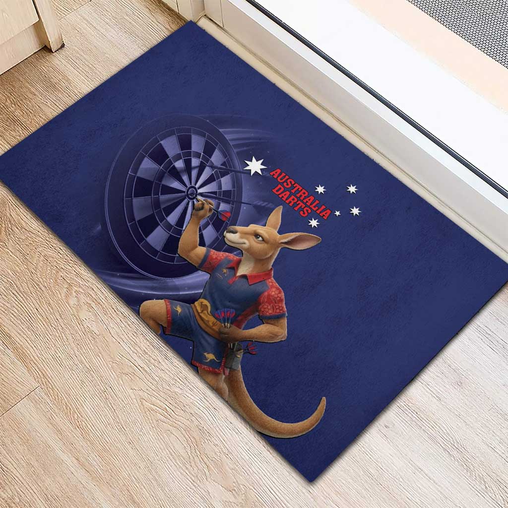 Australia Kangaroo Mascot Darts Rubber Doormat Blue Edition
