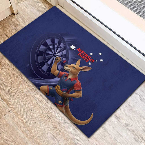 Australia Kangaroo Mascot Darts Rubber Doormat Blue Edition