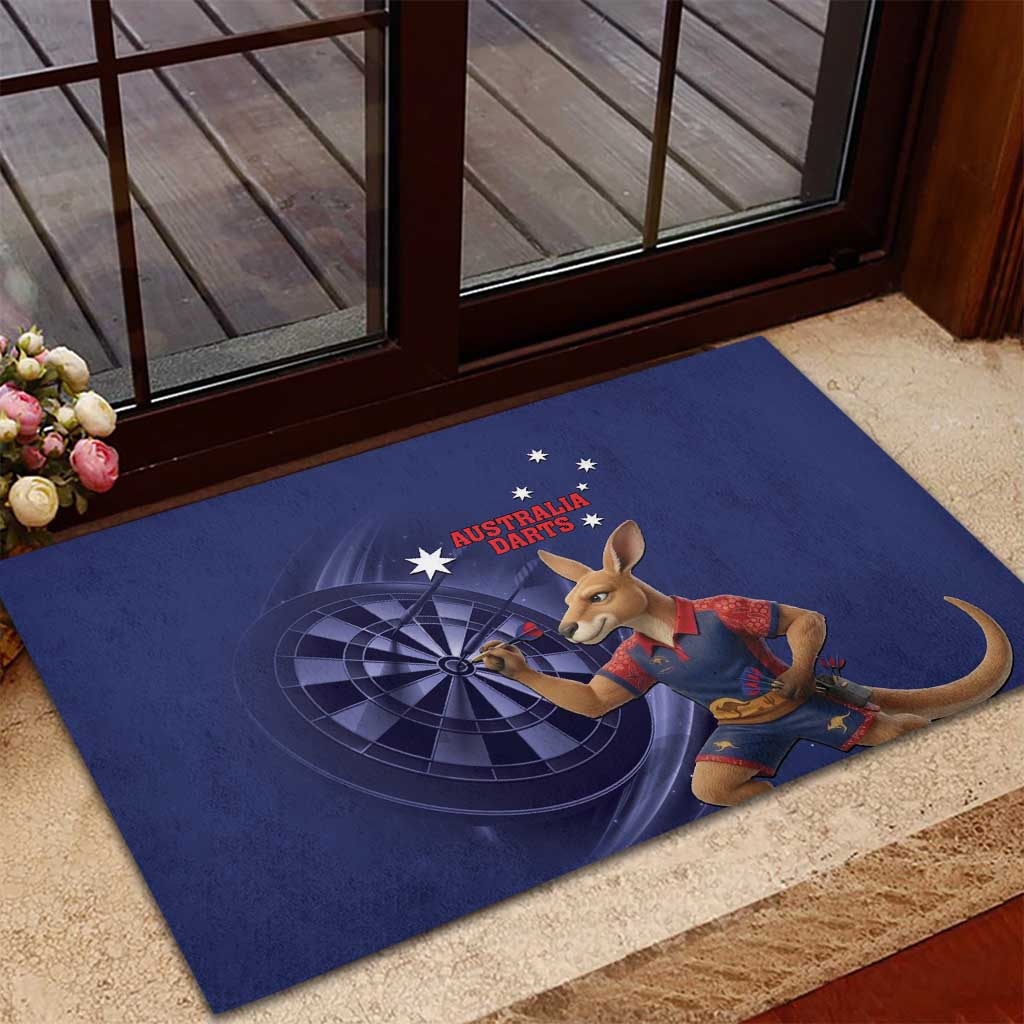 Australia Kangaroo Mascot Darts Rubber Doormat Blue Edition