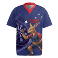 Australia Kangaroo Mascot Darts Rugby Jersey Blue Edition