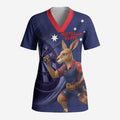 Australia Kangaroo Mascot Darts Scrub Top Blue Edition