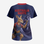 Australia Kangaroo Mascot Darts Scrub Top Blue Edition