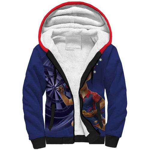 Australia Kangaroo Mascot Darts Sherpa Hoodie Blue Edition