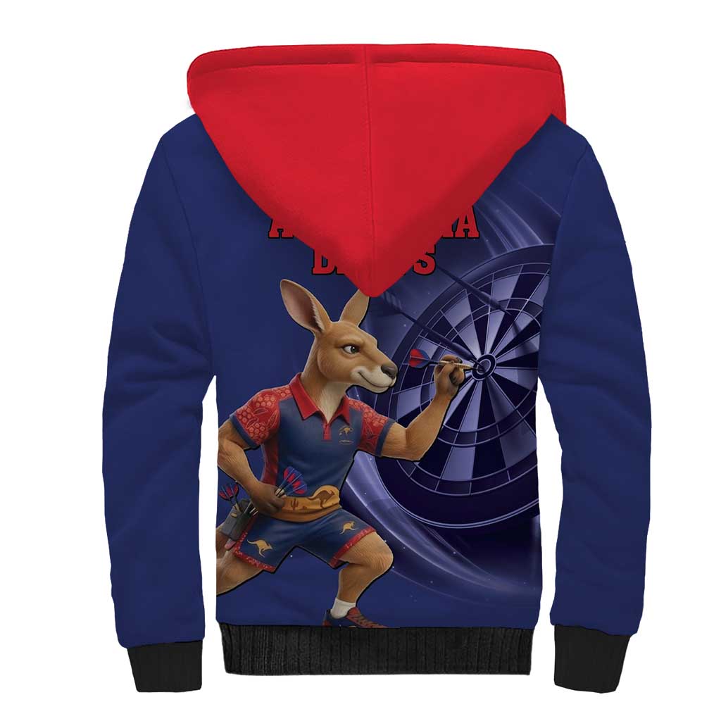 Australia Kangaroo Mascot Darts Sherpa Hoodie Blue Edition