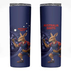 Australia Kangaroo Mascot Darts Skinny Tumbler Blue Edition