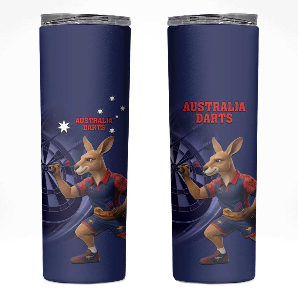 Australia Kangaroo Mascot Darts Skinny Tumbler Blue Edition