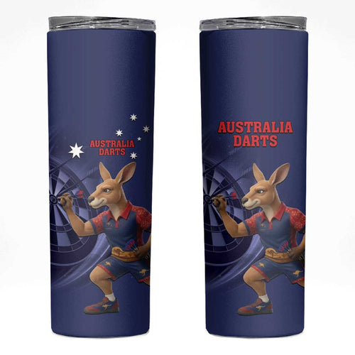 Australia Kangaroo Mascot Darts Skinny Tumbler Blue Edition