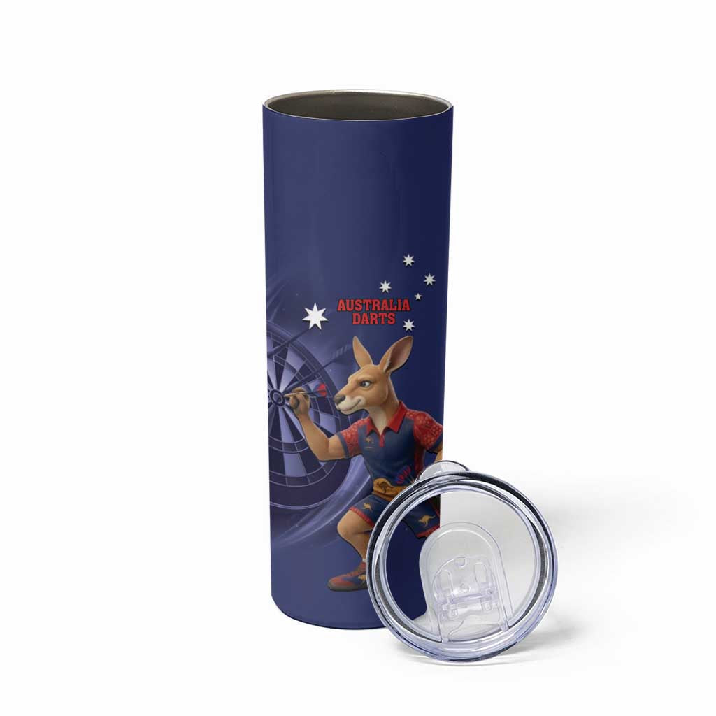 Australia Kangaroo Mascot Darts Skinny Tumbler Blue Edition