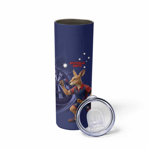 Australia Kangaroo Mascot Darts Skinny Tumbler Blue Edition