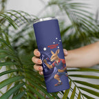 Australia Kangaroo Mascot Darts Skinny Tumbler Blue Edition