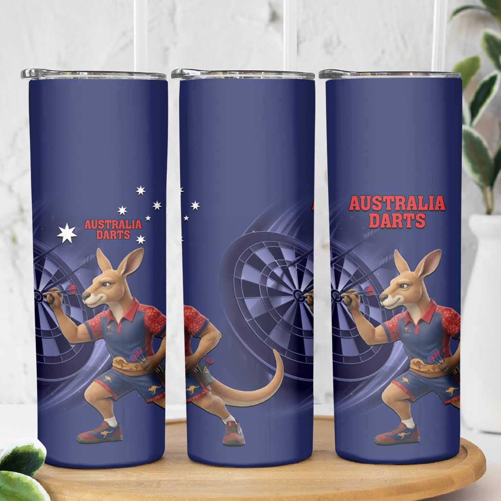 Australia Kangaroo Mascot Darts Skinny Tumbler Blue Edition