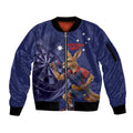 Australia Kangaroo Mascot Darts Sleeve Zip Bomber Jacket Blue Edition