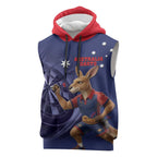 Australia Kangaroo Mascot Darts Sleeveless Hoodie Blue Edition