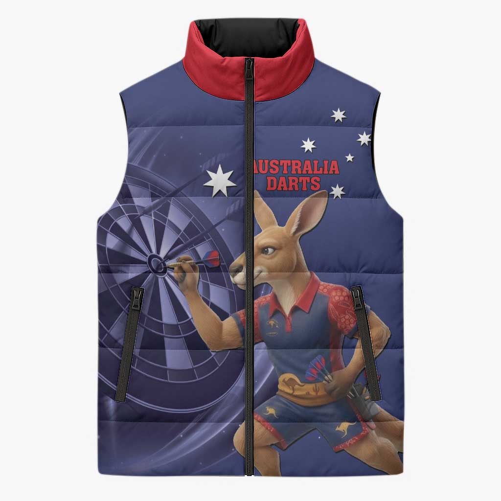 Australia Kangaroo Mascot Darts Sleeveless Puffer Jacket Blue Edition