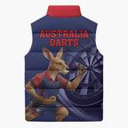 Australia Kangaroo Mascot Darts Sleeveless Puffer Jacket Blue Edition