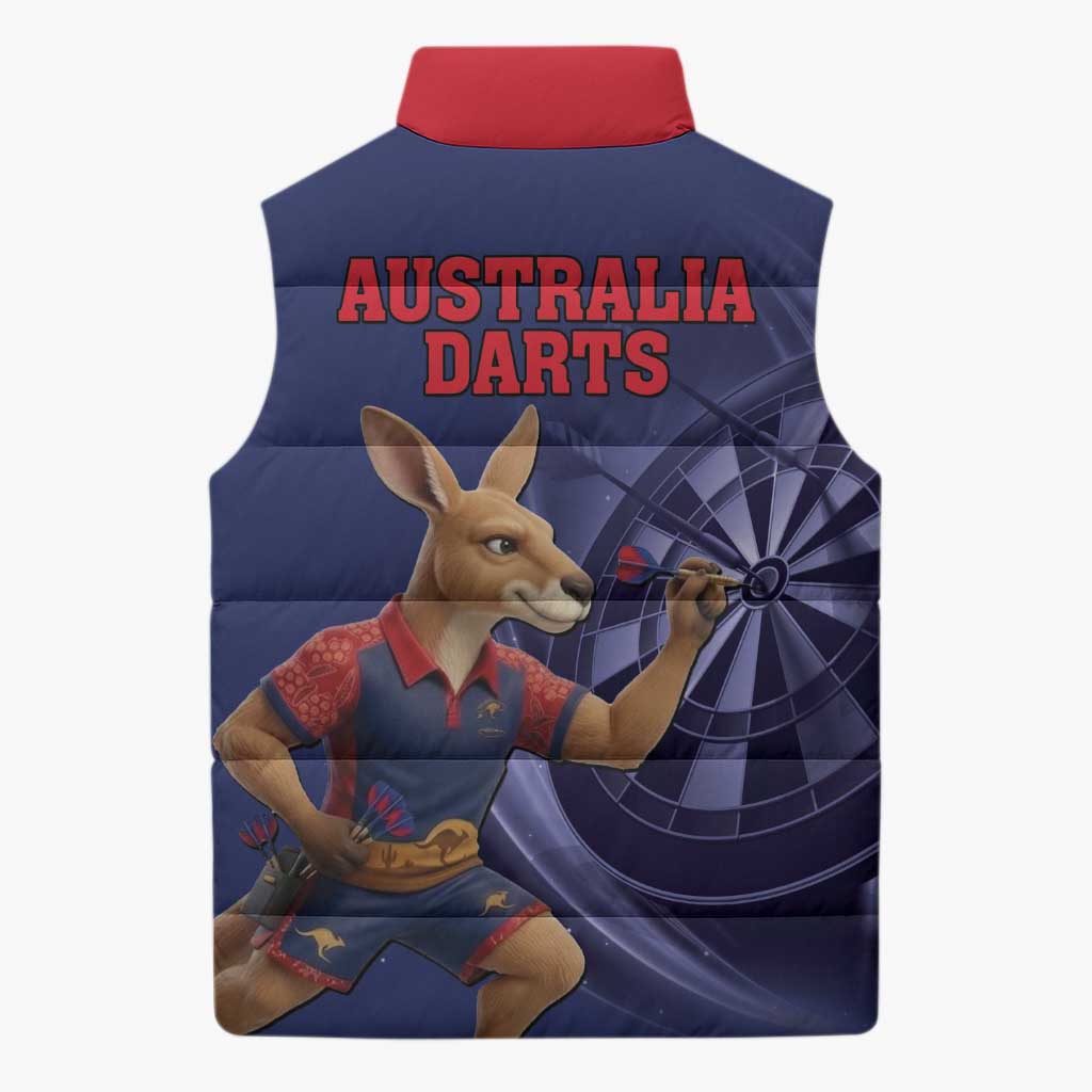 Australia Kangaroo Mascot Darts Sleeveless Puffer Jacket Blue Edition