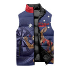 Australia Kangaroo Mascot Darts Sleeveless Puffer Jacket Blue Edition