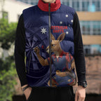Australia Kangaroo Mascot Darts Sleeveless Puffer Jacket Blue Edition