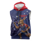 Australia Kangaroo Mascot Darts Sleeveless Zip Hoodie Blue Edition