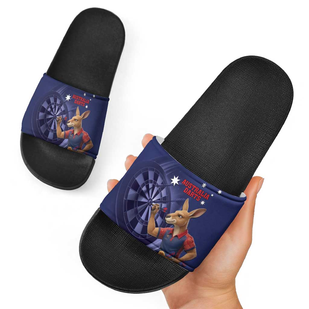 Australia Kangaroo Mascot Darts Slide Sandals Blue Edition
