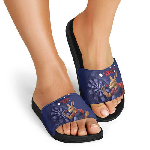 Australia Kangaroo Mascot Darts Slide Sandals Blue Edition