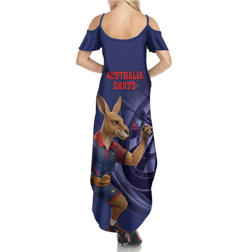 Australia Kangaroo Mascot Darts Summer Maxi Dress Blue Edition