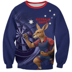 Australia Kangaroo Mascot Darts Sweatshirt Blue Edition