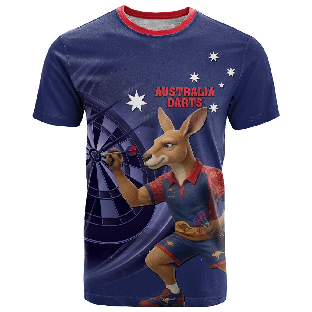 Australia Kangaroo Mascot Darts T Shirt Blue Edition