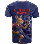 Australia Kangaroo Mascot Darts T Shirt Blue Edition