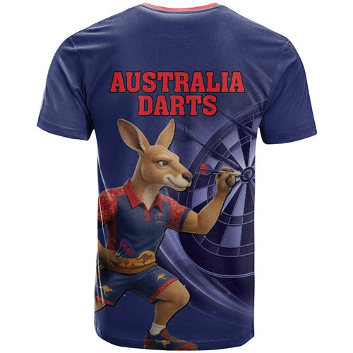 Australia Kangaroo Mascot Darts T Shirt Blue Edition