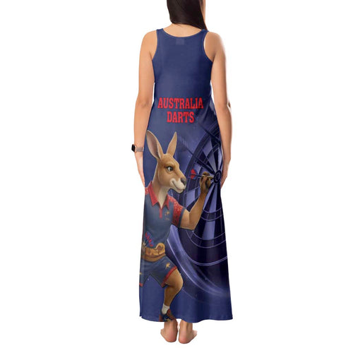 Australia Kangaroo Mascot Darts Tank Maxi Dress Blue Edition