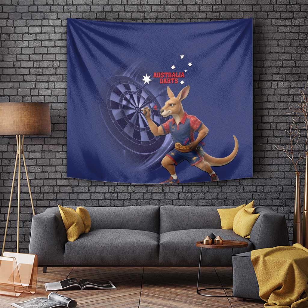 Australia Kangaroo Mascot Darts Tapestry Blue Edition