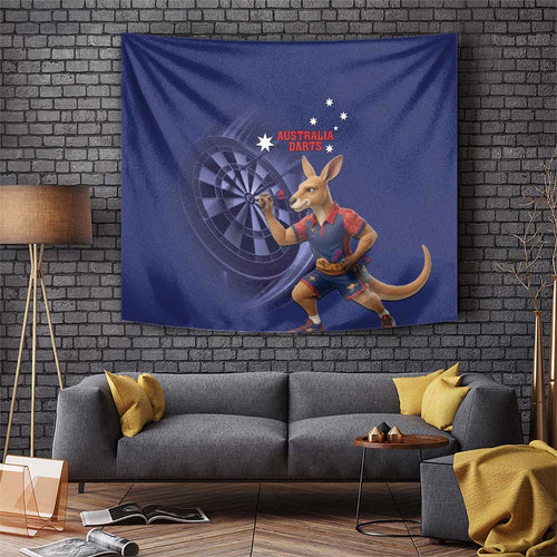 Australia Kangaroo Mascot Darts Tapestry Blue Edition