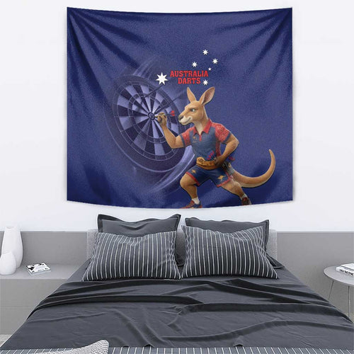 Australia Kangaroo Mascot Darts Tapestry Blue Edition
