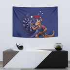 Australia Kangaroo Mascot Darts Tapestry Blue Edition