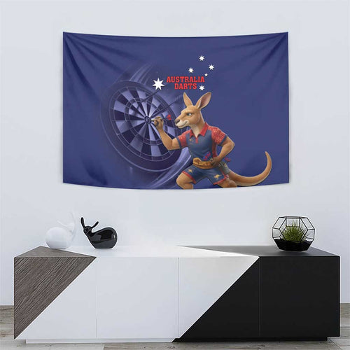 Australia Kangaroo Mascot Darts Tapestry Blue Edition