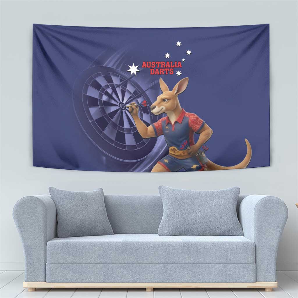 Australia Kangaroo Mascot Darts Tapestry Blue Edition