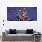 Australia Kangaroo Mascot Darts Tapestry Blue Edition